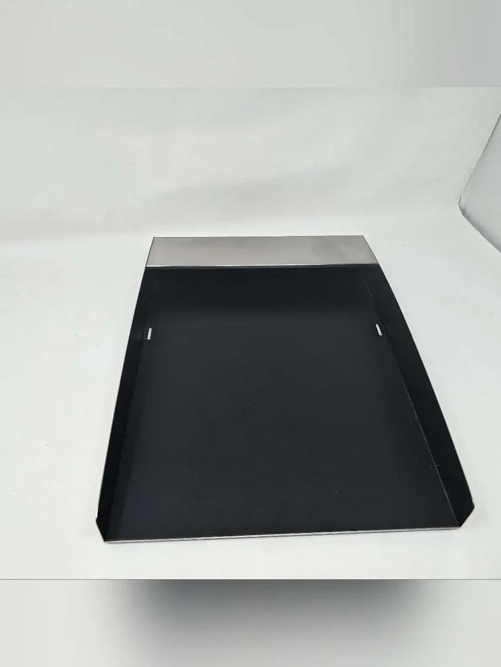 Vintage Smith Metal Arts Vintage Paper Tray with Paperweight Mirro Chrome MCM